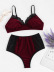 Lace Shoulder Girdle Velvet Panties Bikini Suit NSFQQ78331