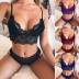 Solid Color Hollow Lace Sexy Lingerie Set NSFQQ78337