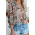 women s Bohemian style long-sleeved V-neck pullover chiffon shirt nihaostyles clothing wholesale NSQSY78350