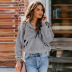 women s solid color fleece zipper neckline long-sleeved hooded sweatshirt nihaostyles clothing wholesale NSQSY78353