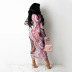 women s mesh printing long-sleeved dress nihaostyles wholesale clothing NSOSD78360