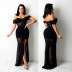 women s one-shoulder mesh pure color dress nihaostyles wholesale clothing NSOSD78364