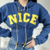 women s letter embroidery long-sleeved slim waist hoodie nihaostyles clothing wholesale NSXPF78386