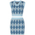 women s checkered knitted vest and skirt casual suit nihaostyles clothing wholesale NSXPF78388