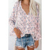 women s long-sleeved V-neck floral chiffon shirt nihaostyles clothing wholesale NSQSY78398