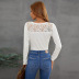 women s solid color slim long-sleeved lace top nihaostyles clothing wholesale NSQSY78403