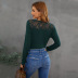 women s solid color slim long-sleeved lace top nihaostyles clothing wholesale NSQSY78403