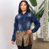women s leopard stitching denim coat nihaostyles wholesale clothing NSWL78432