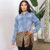women s leopard stitching denim coat nihaostyles wholesale clothing NSWL78432