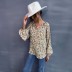 women s floral chiffon printed v-neck shirt nihaostyles wholesale clothing NSDMB78458