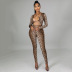 women s tight leopard print long-sleeved trousers jumpsuit nihaostyles wholesale clothing NSOSD78467