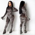 women s leopard print hollow jumpsuit nihaostyles wholesale clothing NSOSD78473