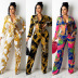 women s sports leisure silk printing two-piece nihaostyles wholesale clothing NSOSD78475