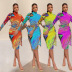 women s mid-waist printed silk dress nihaostyles wholesale clothing NSOSD78483