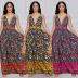 women s V-neck sling floral dress nihaostyles wholesale clothing NSOSD78491