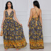 women s V-neck sling floral dress nihaostyles wholesale clothing NSOSD78491