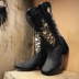 Embroidered Square Toe Knight Short Boots NSHYR78505