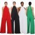 women s solid color chiffon loose  jumpsuit nihaostyles wholesale clothing NSXPF78545