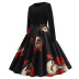Women s Round Neck Long Sleeve Printed Dress with Black Ribbon nihaostyles wholesale halloween costumes NSSAP78575
