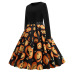 Women s Round Neck Long Sleeve Printed Dress with Ribbon nihaostyles wholesale halloween costumes NSSAP78600
