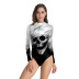 women s Halloween skull digital printing long-sleeved one-piece swimsuit nihaostyles wholesale halloween costumes NSNDB78626