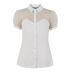 women s mesh stitching lapel short-sleeved T-shirt nihaostyles clothing wholesale NSMXN78629
