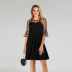 women s net yarn stitching trumpet sleeve dress nihaostyles clothing wholesale NSMXN78630