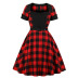 women s stitching square collar plaid dress nihaostyles clothing wholesale NSMXN78631