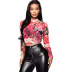 women s tight-fitting rose print top nihaostyles wholesale clothing NSXS78708