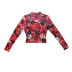 top ajustado con estampado de rosas para mujer nihaostyles ropa al por mayor NSXS78708
