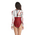 women s Halloween female chef clothes printed long-sleeved swimsuit nihaostyles wholesale halloween costumes NSNDB78721