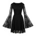 women s V-neck long-sleeved lace embroidered dress nihaostyles clothing wholesale NSMXN78728
