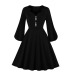 women s V-neck solid color slim midi dress nihaostyles clothing wholesale NSMXN78731