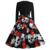 Women s Round Neck Long Sleeve Printed Dress with Black Ribbon nihaostyles wholesale halloween costumes NSSAP78831