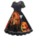 Vestido de gran swing con estampado de manga corta de encaje para mujer 6 colores nihaostyles disfraces de halloween al por mayor NSSAP78837