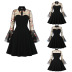 women s mesh embroidery trumpet sleeve stitching dress nihaostyles clothing wholesale NSMXN78855