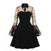 women s mesh embroidery trumpet sleeve stitching dress nihaostyles clothing wholesale NSMXN78855
