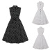 women s lapel polka-dot sleeveless bandage dress nihaostyles clothing wholesale NSMXN78859