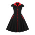 women s solid color lapel single-breasted dress with pocket nihaostyles wholesale halloween costumes NSMXN78861