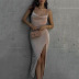 women s sling sleeveless high-waist pleated dress nihaostyles wholesale clothing NSYBN78875