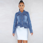 Women's Slim Denim Jacket Nihaostyles Clothing Wholesale NSWL79021