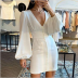 women s Autumn and winter V-neck long-sleeved middle dress nihaostyles wholesale clothing  NSYIS79332