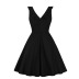 women s solid color V-neck ruffle dress nihaostyles clothing wholesale NSMXN79071
