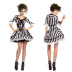 Black and White Striped Ghost Bride Vampire Scissor Hand Costume nihaostyles wholesale halloween costumes NSQHM79118