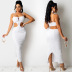 Women s Solid Color Sling Wrapped Chest backless Dress nihaostyles wholesale halloween costumes NSXYZ79155