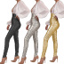 women s solid color pleated tight pencil pants nihaostyles wholesale clothing NSXYZ79204