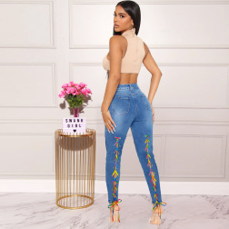 Women's Colorful Bandage Jeans Nihaostyles Clothing Wholesale NSWL79302