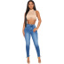 High Waist Colorful Bandage Jeans NSWL79302