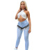 women s high waist slim mesh stitching jeans nihaostyles clothing wholesale NSWL79318