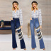 women s mesh stitching jeans nihaostyles clothing wholesale NSWL79326